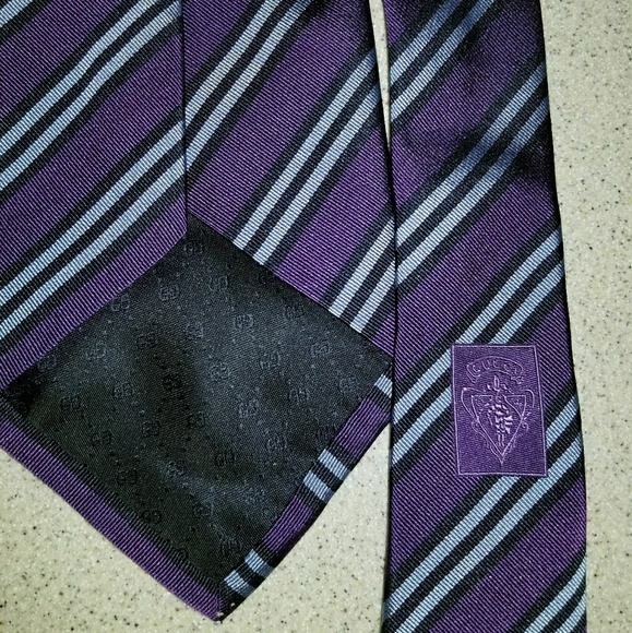 Gucci Purple Striped Tie - Picture 5 of 5
